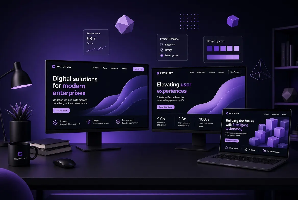 ProtonDev prend en charge la création de votre site, de sa préparation à sa mise en ligne sur Coinfeur.